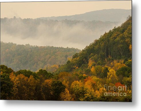 Bridgewater Metal Print featuring the photograph Secret of the Autumn Hills - Misty New England Forest by JG Coleman