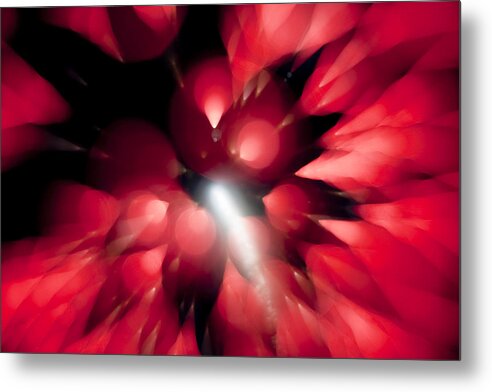 Fireworks Metal Print featuring the photograph Shooting star in red K861 by Yoshiki Nakamura