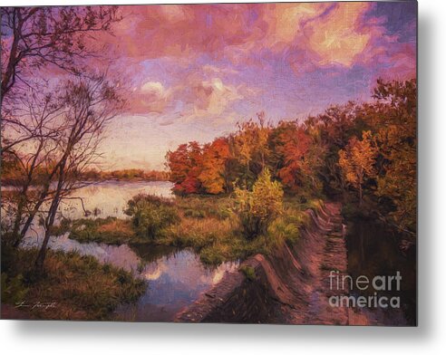 Fall Metal Print featuring the digital art Spillway by Tim Wemple