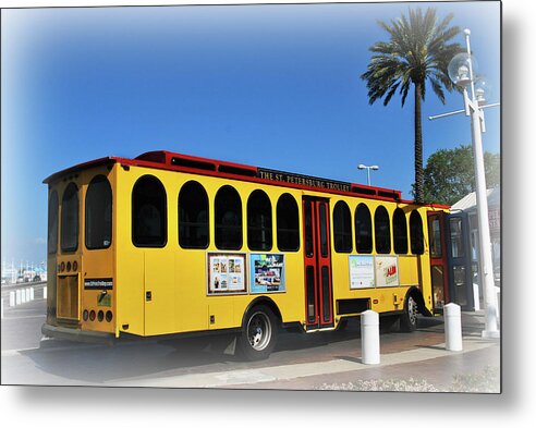 Trolley Metal Print featuring the photograph St Pete's Trolley by Amanda Vouglas