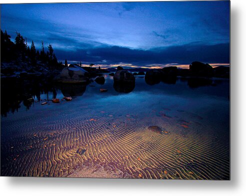 Lake Tahoe Metal Print featuring the photograph Sunset Sand Ripples by Sean Sarsfield