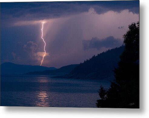 Lake Superior Metal Print featuring the photograph Superior Lightning   by Doug Gibbons
