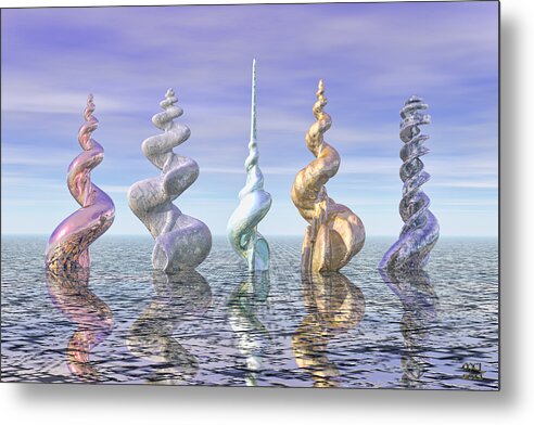 Computer Metal Print featuring the digital art The Augers of Time by Manny Lorenzo
