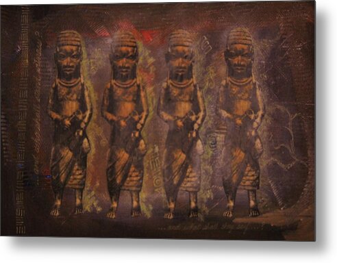 Nigeria Metal Print featuring the mixed media The Guardians by Candace Hunter