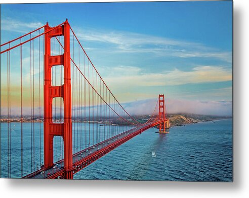 Golden Gate Bridge Metal Print featuring the photograph The Majestic by Az Jackson