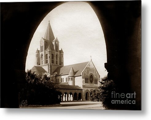 Stanford University Metal Print featuring the photograph The mosaic work on the Stanford Memorial Church Dec. 1903 by Monterey County Historical Society