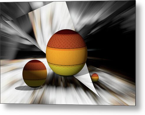 #art#digital#abstract#colours#orange#white Background #circles#texture#geometry#fine#concept#balls#brothers# Metal Print featuring the digital art Three Brothers.../ Digital Concept by Aleksandrs Drozdovs