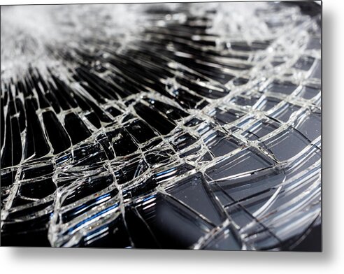 Broken Metal Print featuring the photograph Up Close and Shattered by Rick Deacon