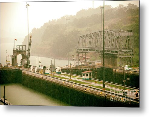 Vintage Panama Canal Metal Print featuring the photograph Vintage Panama Canal by John Rizzuto