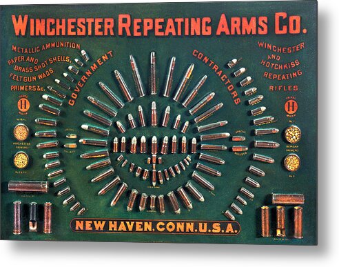 Outdoor Metal Print featuring the painting Winchester 1884 Cartridge Board by Unknown