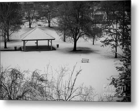 Shelter Metal Print featuring the photograph Winter at the park by Idaho Scenic Images Linda Lantzy