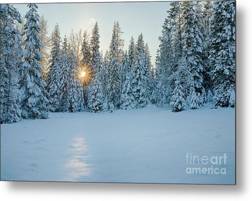 Boundary County Metal Print featuring the photograph Winter Sunset by Idaho Scenic Images Linda Lantzy