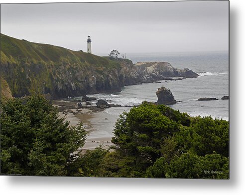 Yaquina Metal Print featuring the photograph Yaquina Head Lighthouse View by Mick Anderson