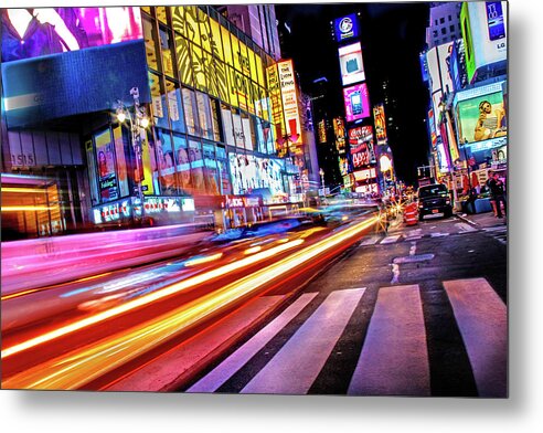Times Square Metal Print featuring the photograph Zip by Az Jackson