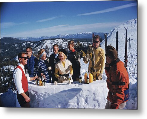 Skiing Metal Print featuring the photograph Apres Ski by Slim Aarons