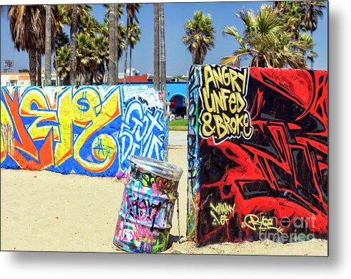 Angry Unfed And Broke At Venice Beach Metal Print featuring the photograph Angry Unfed and Broke at Venice Beach by John Rizzuto