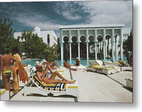 People Metal Print featuring the photograph Armandos Beach Club by Slim Aarons