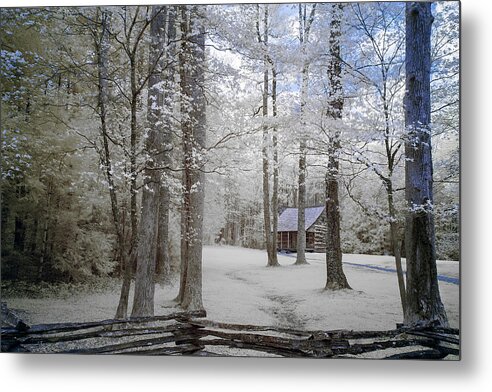 Smoky Mountain National Park Metal Print featuring the photograph Cabin in the Smoky's II by Jon Glaser