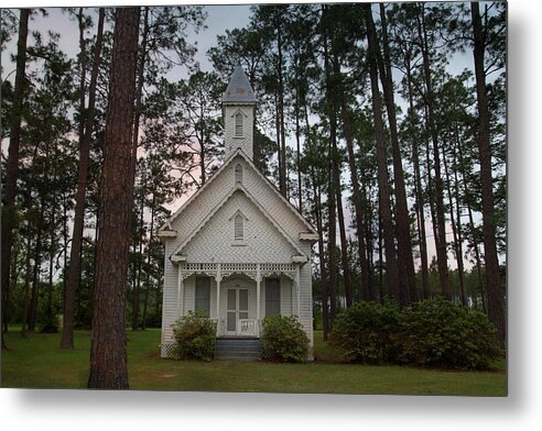 Historic Metal Print featuring the photograph Chapel in the Woods by Kelly Gomez