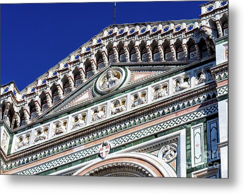 Christ And Florentine Artists On Top Of The Duomo Di Firenze Metal Print featuring the photograph Christ and Florentine Artists on top of the Duomo di Firenze by John Rizzuto