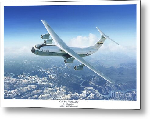 Starlifter Metal Print featuring the painting Cold War Heavy Lifter by Mark Karvon