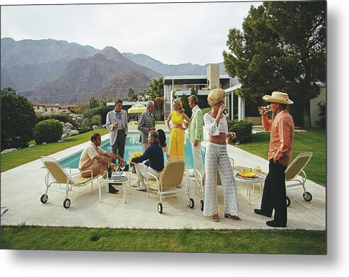 People Metal Print featuring the photograph Desert House Party by Slim Aarons