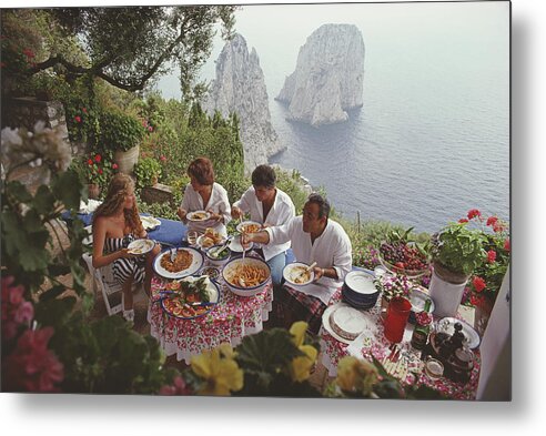 Artist Metal Print featuring the photograph Dining Al Fresco On Capri by Slim Aarons