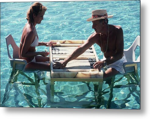 Straw Hat Metal Poster featuring the photograph Keep Your Cool by Slim Aarons