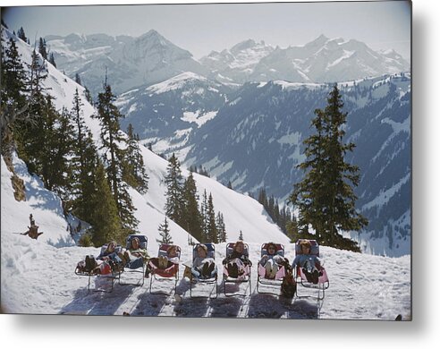 Gstaad Metal Print featuring the photograph Lounging In Gstaad by Slim Aarons