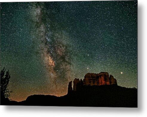 Milky Way Metal Print featuring the photograph Milky Way Jupiter and Millions of Sparkling Stars by Donna Kennedy