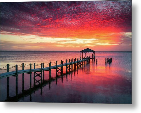 Obx Metal Print featuring the photograph Outer Banks North Carolina Sunset Seascape Photography Duck NC by Dave Allen