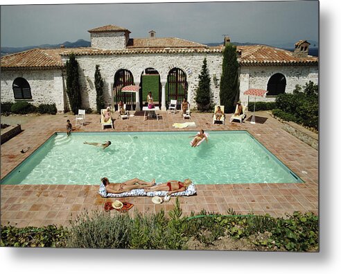 People Metal Print featuring the photograph Pool In St Tropez by Slim Aarons