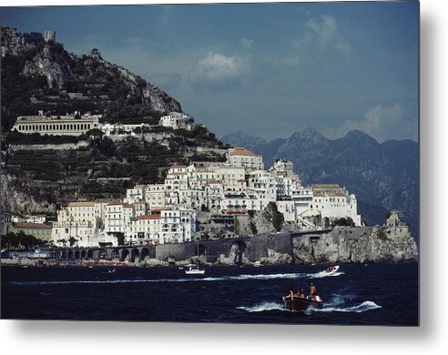 1980-1989 Metal Print featuring the photograph The Town Of Amalfi by Slim Aarons