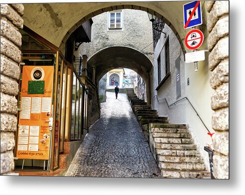 To The Light In Salzburg Metal Print featuring the photograph To the Light in Salzburg Austria by John Rizzuto