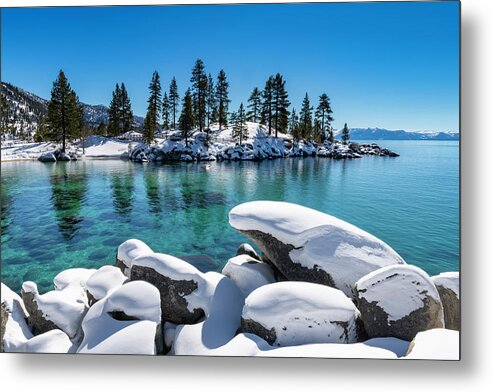 Sand Harbor Metal Print featuring the photograph Winter Wave - Sand Harbor Lake Tahoe by Brad Scott by Brad Scott
