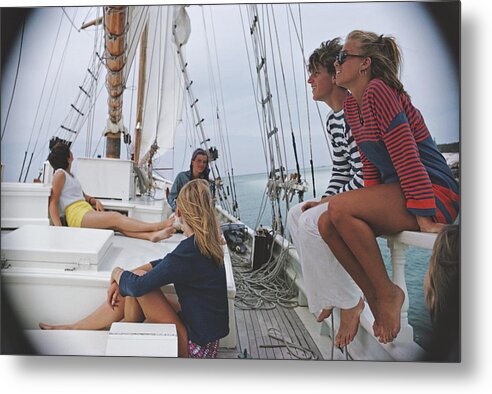 People Metal Print featuring the photograph Yachting In Lyford Cay by Slim Aarons