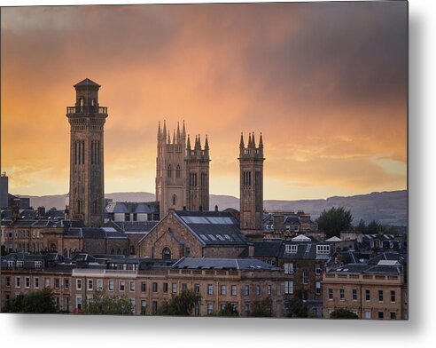 Orange Metal Print featuring the photograph A Glasgow City View by Rick Deacon