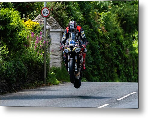 Ballacrye Metal Print featuring the photograph Peter Hickman TT 2019 #1 by Tony Goldsmith