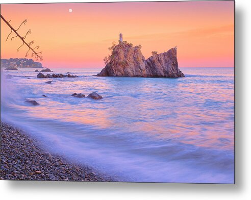Tide Metal Print featuring the photograph Cormorants rock by Giovanni Allievi