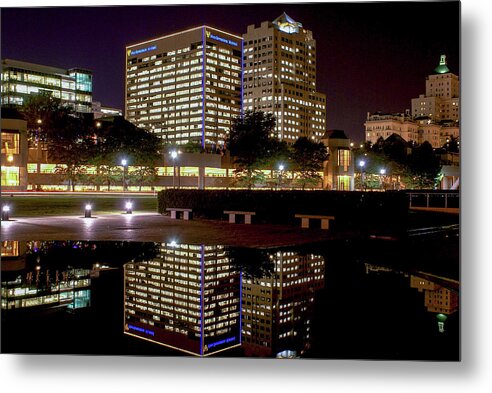 Milwaukee Metal Print featuring the photograph Downtown Reflections by Deb Beausoleil