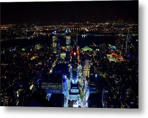 City Metal Print featuring the photograph Manhattan@Hudson River-Night view by Bnte Creations