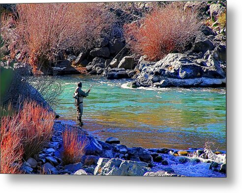 Fly Fishing Metal Print featuring the photograph Fly Fishing by Donna Kennedy
