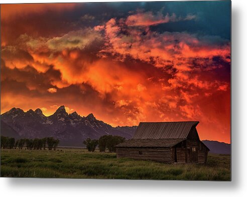Tetons Metal Print featuring the photograph Grand Sunset in the Tetons by Jon Glaser