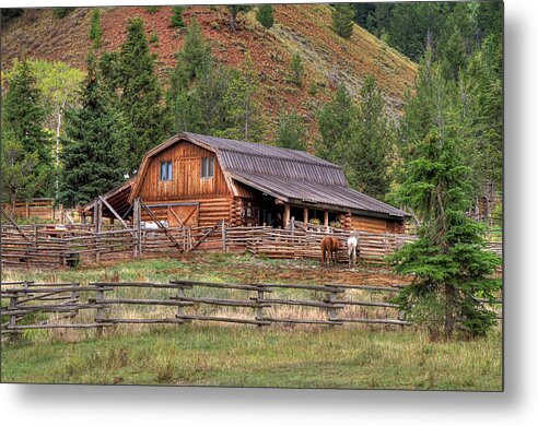 Gros Venture River Ranch Metal Print featuring the photograph Gros Ventre River Ranch by Donna Kennedy