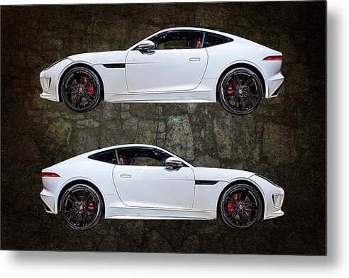 Auto Metal Print featuring the mixed media Jaguar F-Type Isolated on Stone Texture by Rick Deacon