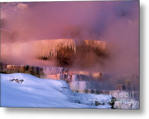 Dave Welling Metal Print featuring the photograph Minerva Springs Yellowstone National Park Wyoming by Dave Welling