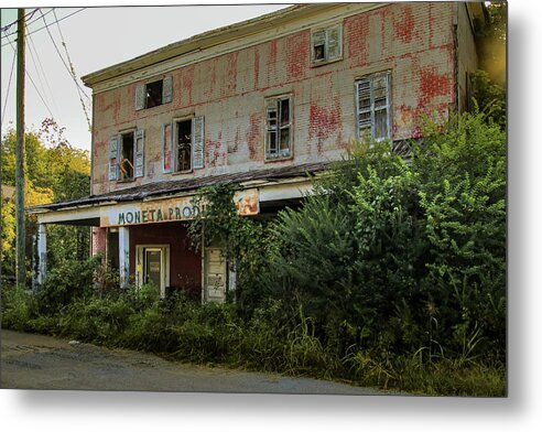 Abandoned Building Metal Print featuring the photograph Moneta Produce Building by Deb Beausoleil