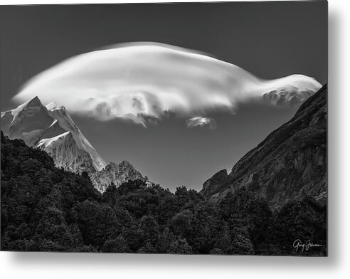 New-zealand Metal Print featuring the photograph Mt. Cook Lenticular Cloud by Gary Johnson