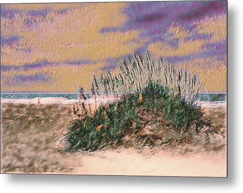 Beach Metal Print featuring the photograph Outer Banks A Stroll on the Beach ai by Dan Carmichael