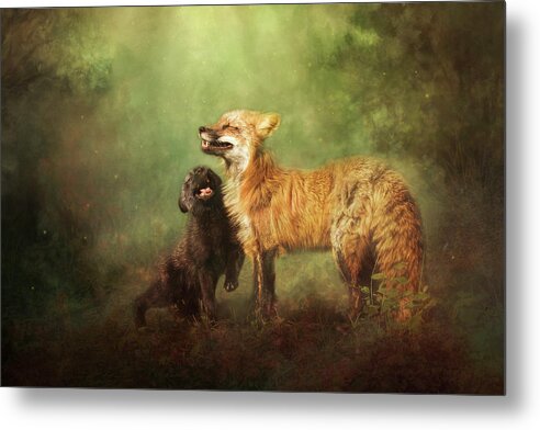 Fox Metal Print featuring the digital art Perfect Bliss by Nicole Wilde